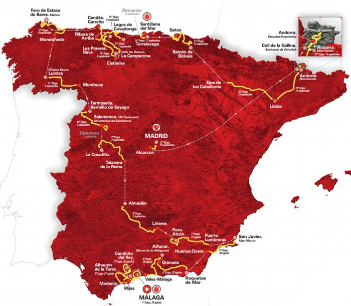 Vuelta 2018 Etappes Ronde van Spanje 2018 Etappewinnaars
