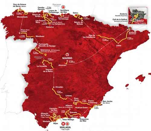 Wielrenners Vuelta 2018 Ploegen Rugnummers Ronde van Spanje
